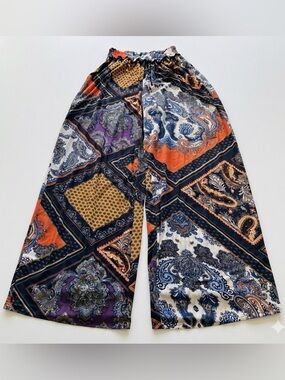 Meg & Margot Boho Paisley Wide Leg Palazzo Pants Women’s Small